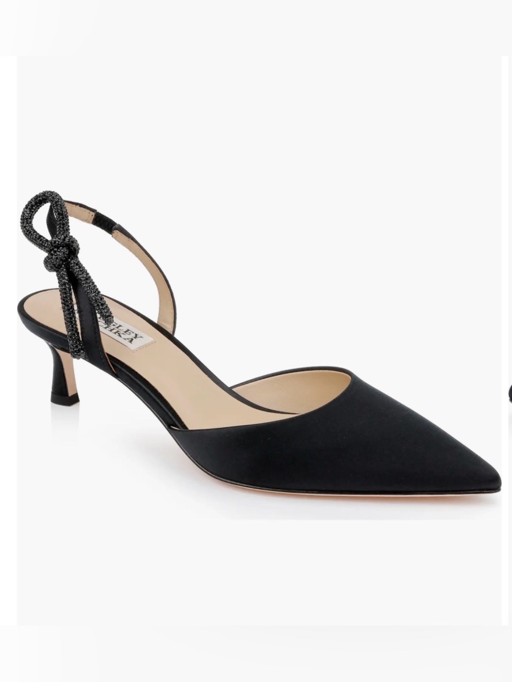 $225 Badgley Mischka Bridal Gentry Slingback Pointed Toe Kitten Heel Pump 9